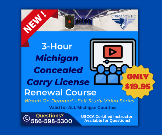 $19.95 Michigan CPL Renewal 3-Hour Online Self Study Video-On-Demand Course