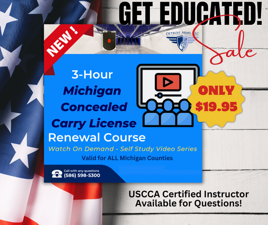 $19.95 Michigan CPL Renewal 3-Hour Online Video-On-Demand Course