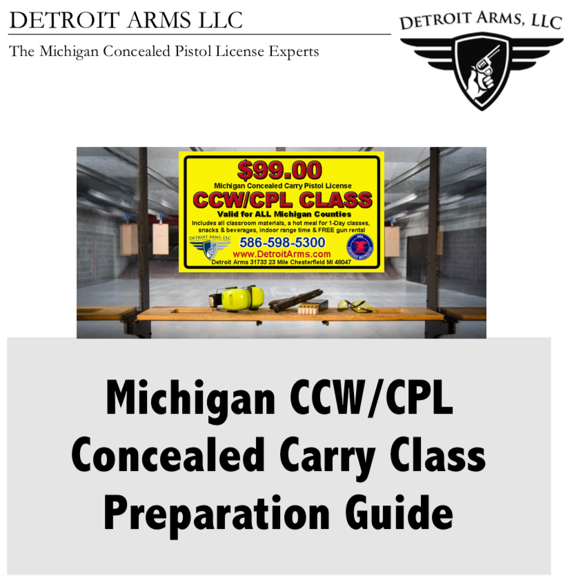 $4.99 Michigan CCW/CPL Concealed Carry Class Preparation Guide